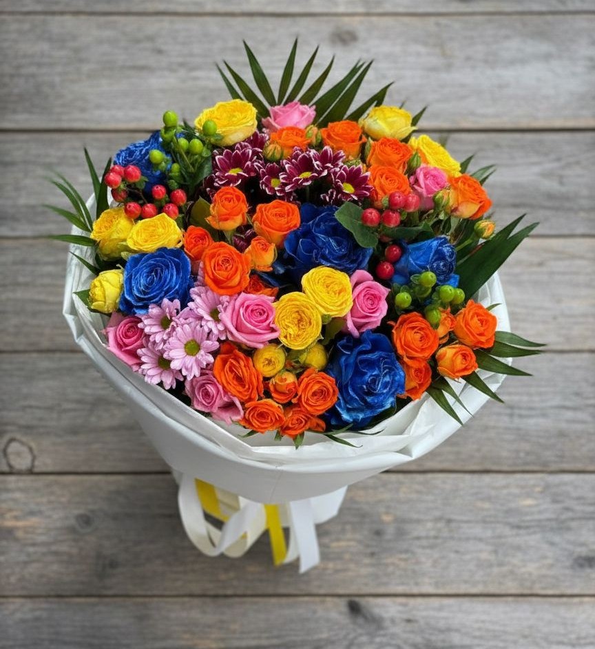 Букет цветов из: Розы и Хризантемы в Хреновом