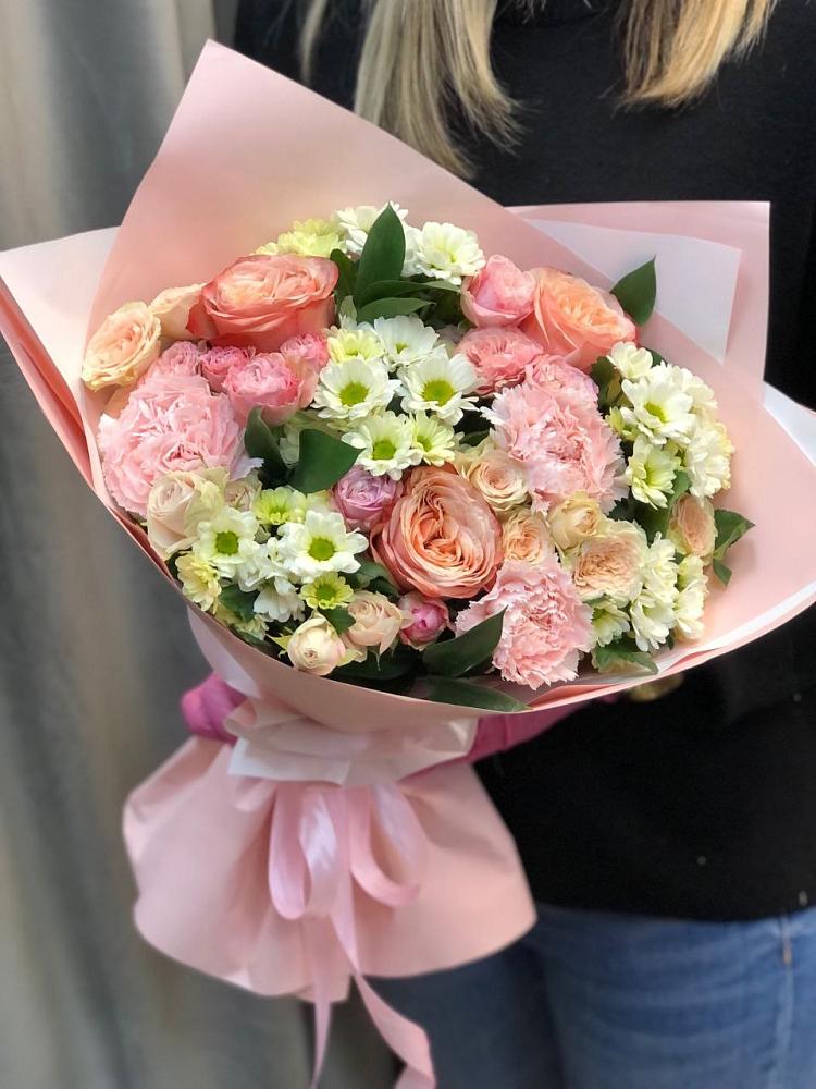 Букет цветов из: Гвоздики, Розы и Хризантемы в Хреновом