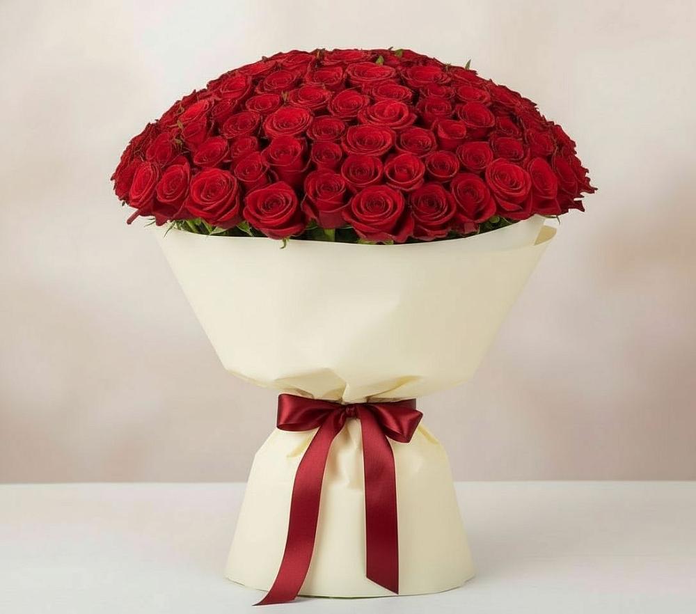 Букет 101 Красная роза Милано в Хреновом