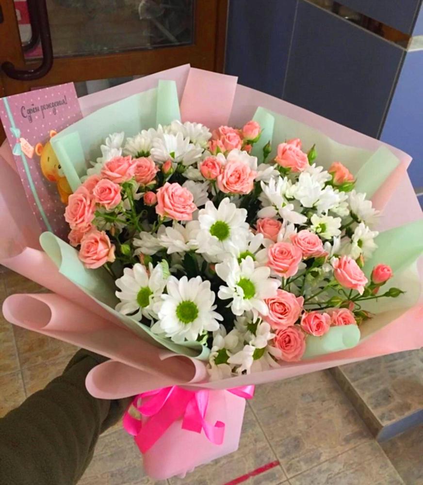 Букет цветов из: Розы и Хризантемы в Хреновом