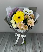 Букет цветов из:  Розы, Герберы и Хризантемы в Хреновом