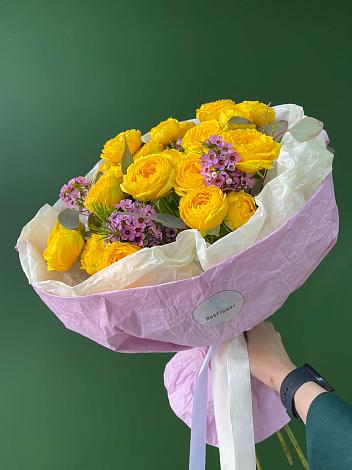 Букет Кустовые желтые розы в Хреновом