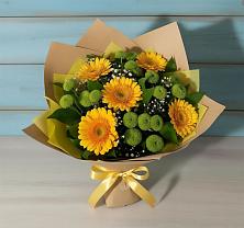 Букет цветов из:  Герберы и Хризантемы #REPLACE_PRED# Хреновом