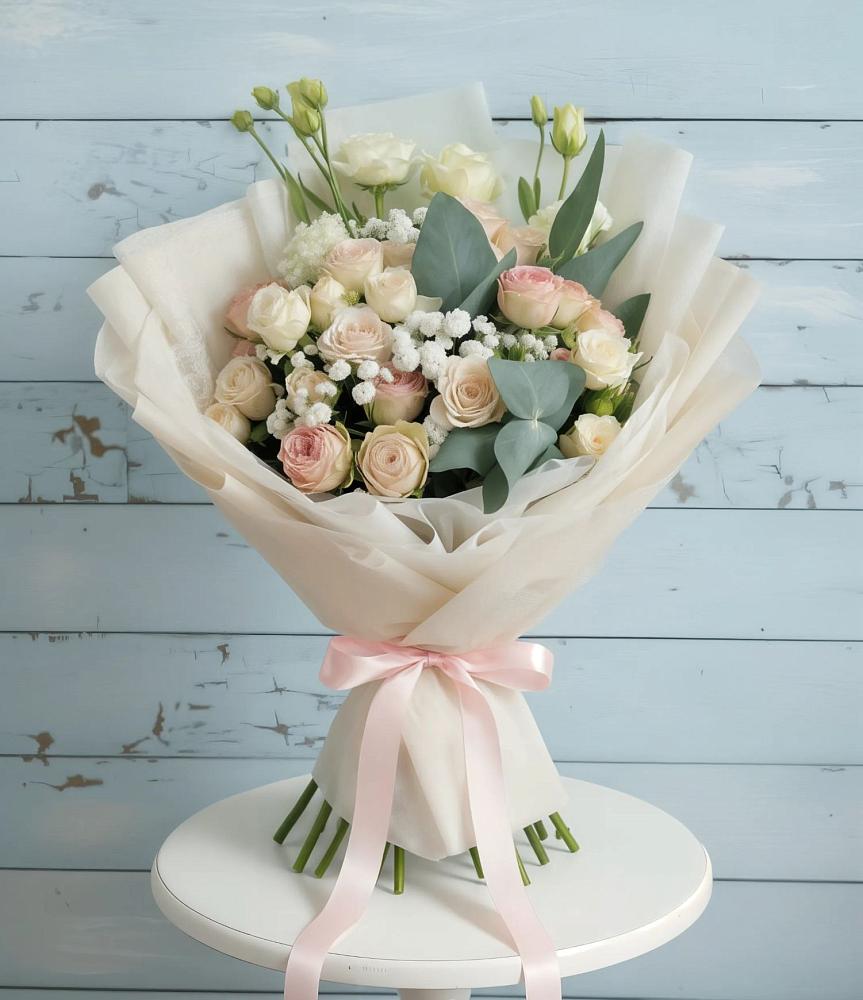 Букет цветов из: Розы и Лизиантусы в Хреновом