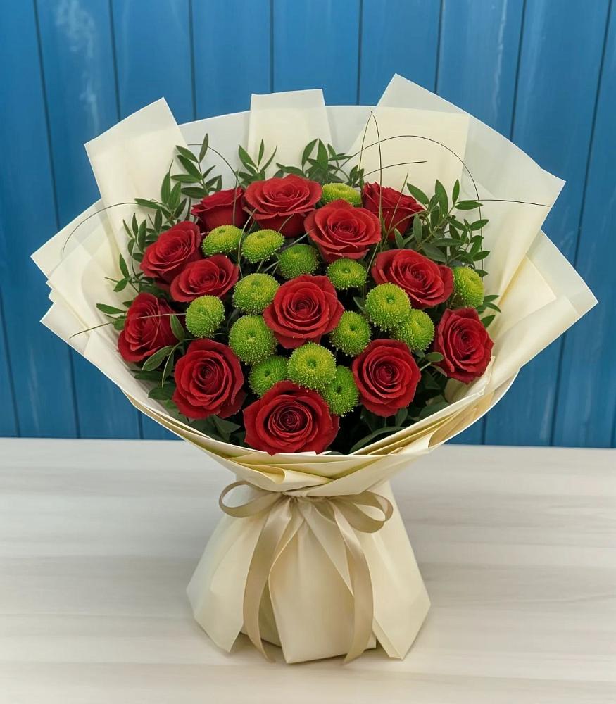 Букет цветов из: Розы и Хризантемы в Хреновом